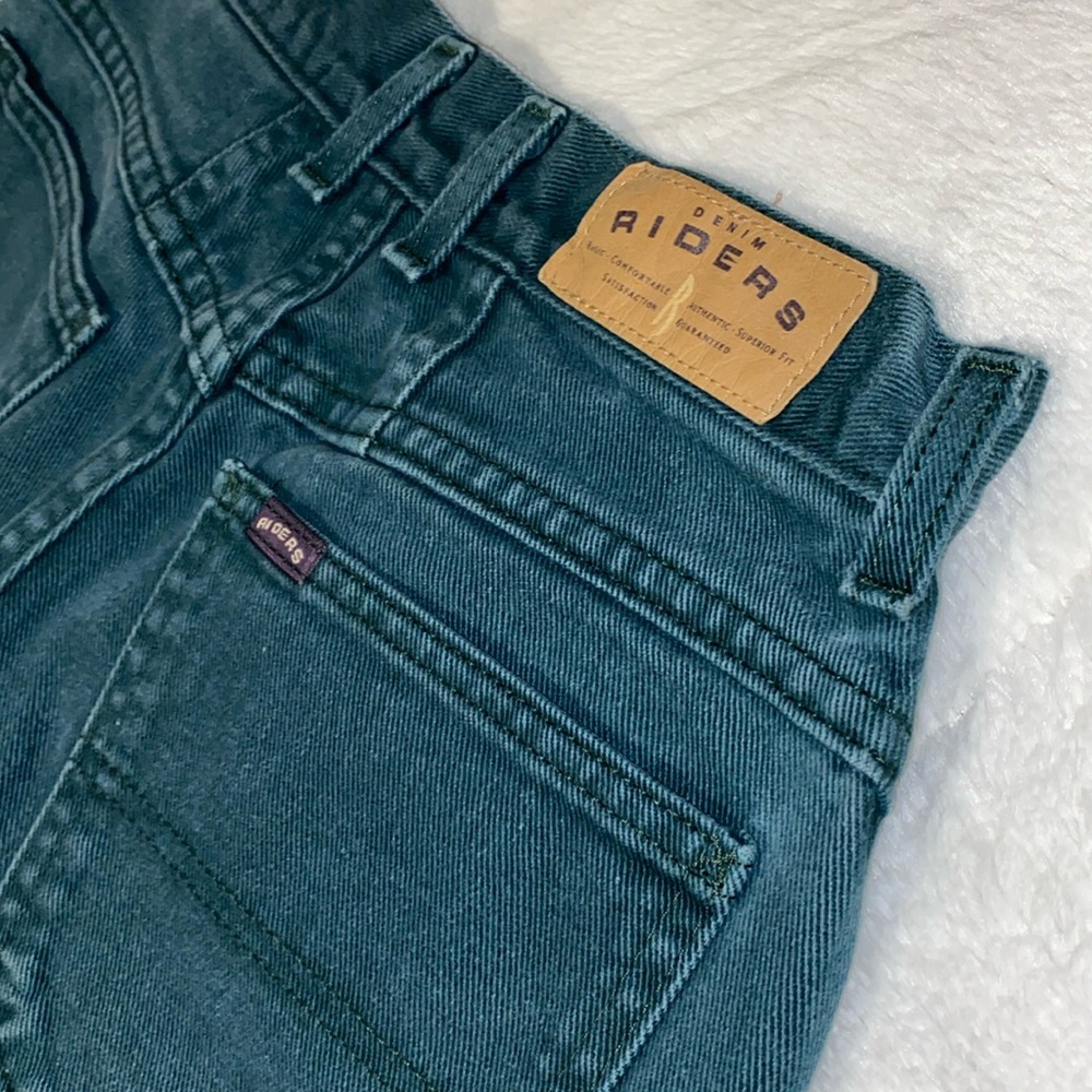 Vintage Forest green denim Riders high rise jeans